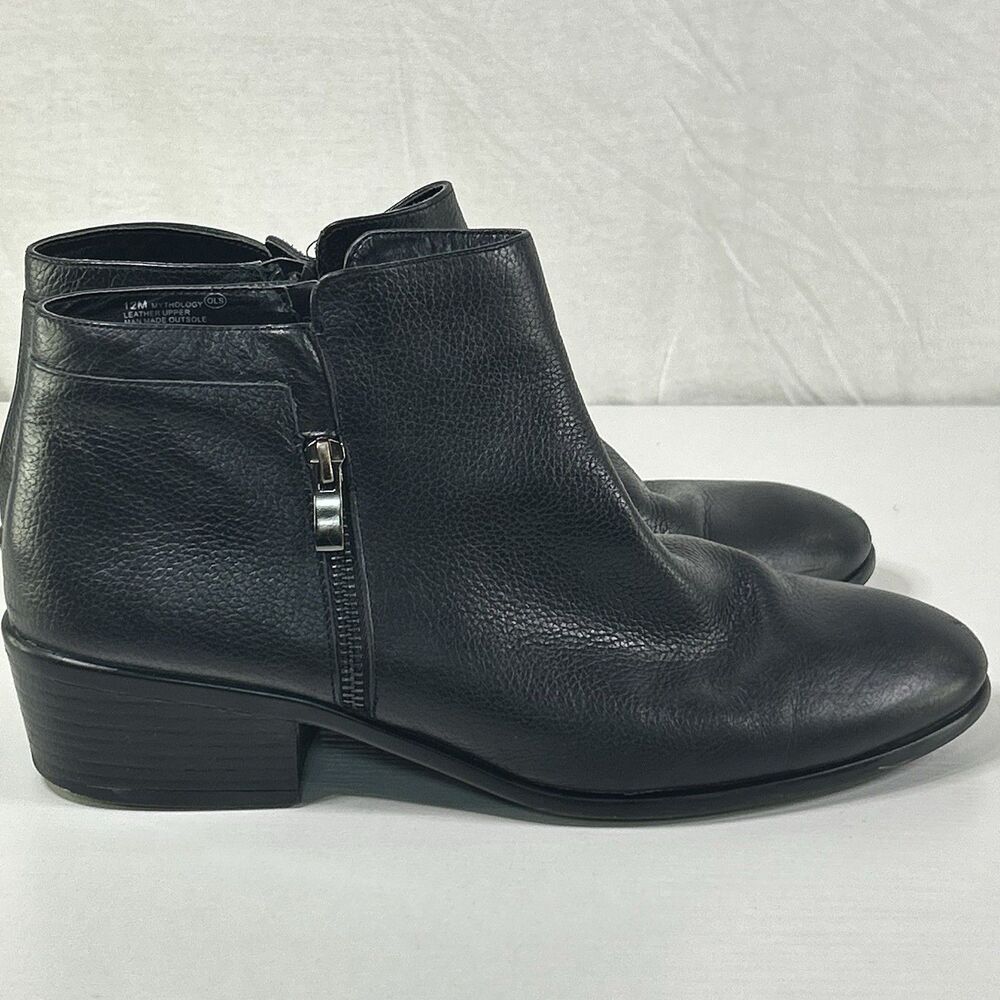 Aerosoles Women's Mythology Ankle Boot Black Leather Size US 12 Moto
